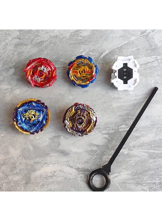 White Emitter Deluxe Gyroscope Set 4 Large Spinning Tops Interactive Magic Toys Gift for Boys Teens - Image 4